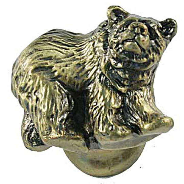 1-3/4" Grizzly Knob - Antique Brass