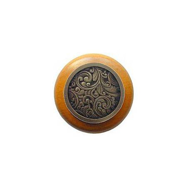 1-1/2" Dia. Saddleworth / Maple Knob - Antique Brass