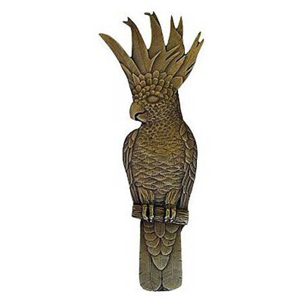 3" CTC Cockatoo Vertical Right Side Pull - Antique Brass