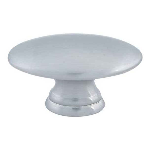 1-1/2" Oval Small Egg Knob - Brushed Nickel