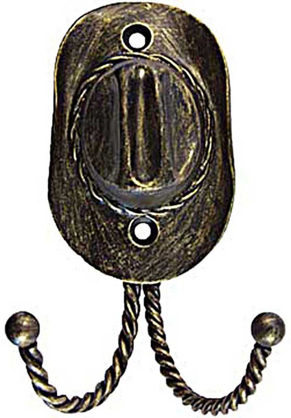 4" Cowboy Hat Decorative Hook - Bronzed Black