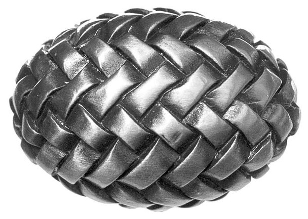 1-3/8" Textured Equestrian Braid Egg Knob - Pewter