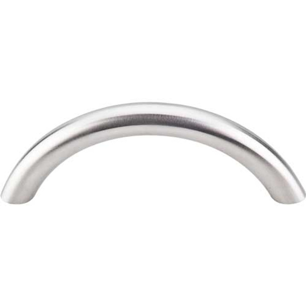 3" CTC Solid Bowed Bar Pull - Brushed Stainless Steel
