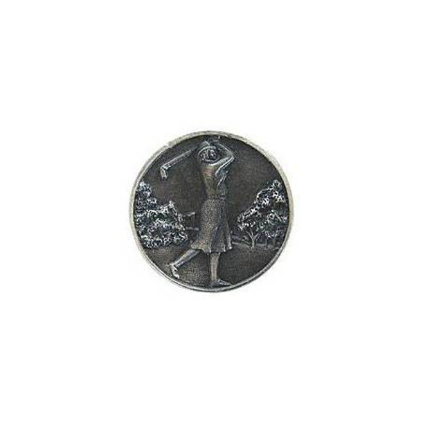 1-1/8" Dia. Lady of the Links Knob - Antique Pewter