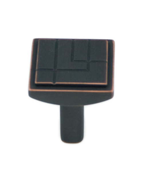 1-1/8" Square Artisan Knob - Verona Bronze