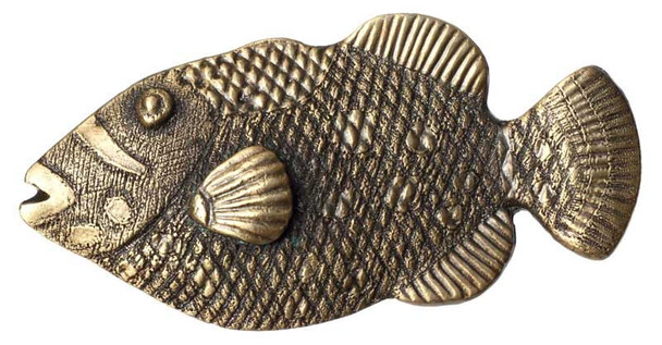 1-1/4" Hook Fish Knob - Antique Brass