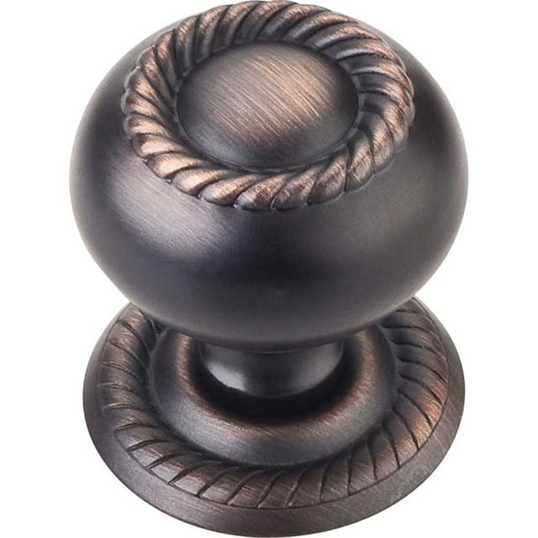 1-1/4" Dia. Rhodes Round Knob with Backplate - Brushed Oil Rubbed Bronze