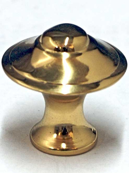 1" Dia. Round Georgian Vintage Brass Knob - Polished Brass