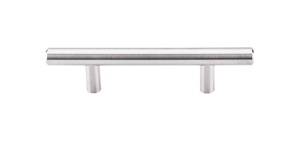 3" CTC Solid Bar Pull - Brushed Stainless Steel