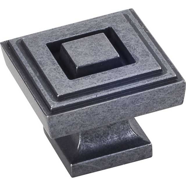 1-1/4" Square Delmar Knob - Gun Metal