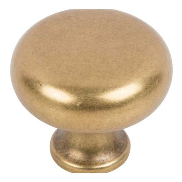1-1/4" Dia. Round Knob - Vintage Brass