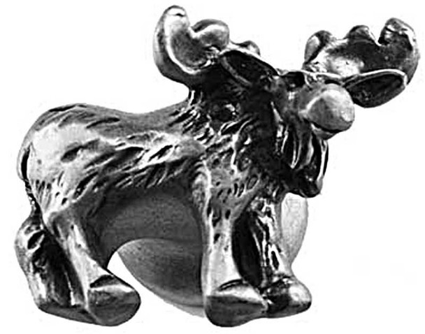 1-1/2" Moose Humor Knob - Pewter