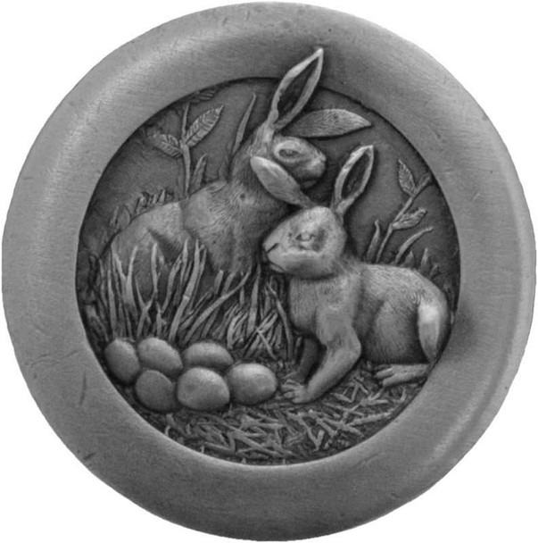 1-3/8" Dia. Rabbits Knob - Antique Pewter
