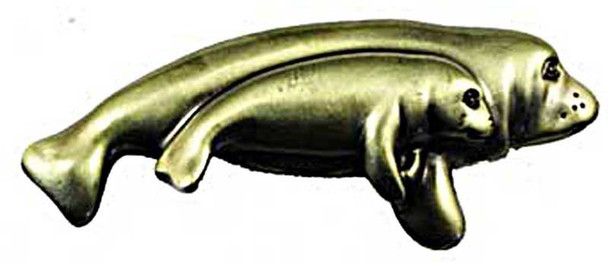 2" CTC Manatee Pull - Antique Brass