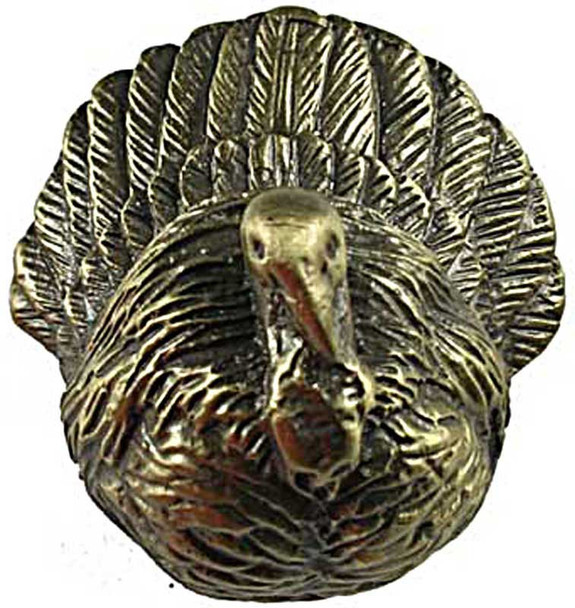 1-1/4" Turkey Knob - Antique Brass