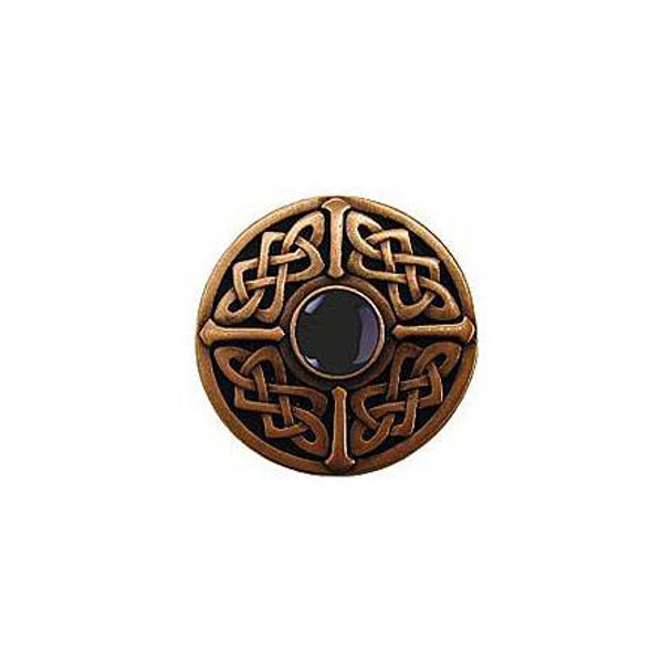1-3/8" Dia. Celtic Jewel / Onyx Knob - Antique Copper