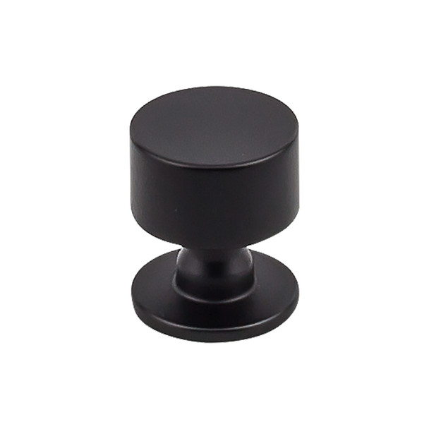 1-1/8" Dia. Lily Round Knob - Flat Black