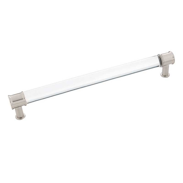 224mm CTC Midway Bar Pull - Crysacrylic with Satin Nickel