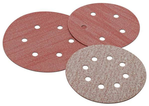 H&L disc, 5", 5 holes, aluminum oxide, premier red, 320 grit, paper, 100 per package