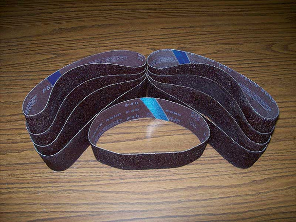 Portable Belt, 4" x 24", aluminum oxide, 150 grit, resin cloth, 10 per package