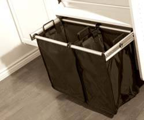 Synergy Hamper, aluminum, matt, 24" width, pulls out with full e