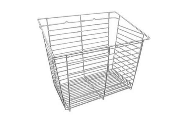 Laundry Basket, steel, white, 15 7/16 x 23 x 19 1/2