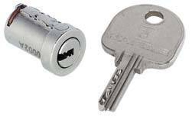 Lock Core, Symo pin tumbler, zinc, nickel-plated, keyed differen