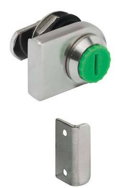 Glass Door Cam Lock, Symo, right hand, zinc, nickel-plated polis