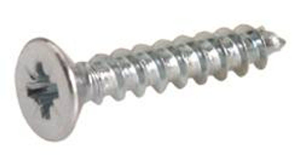 Screw, steel, zinc-plated, flat countersunk head, pozi drive, #5 - Box of 1000