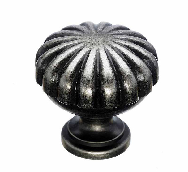 1-1/4" Dia. Melon Knob - Pewter Antique