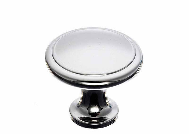 1-1/8" Dia. Ringed Knob - Polished Nickel