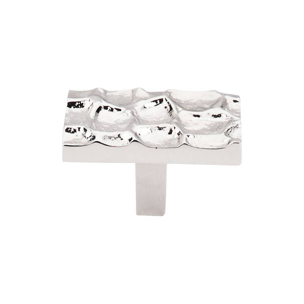 1-7/8" Cobblestone Rectangle Knob - Polished Nickel