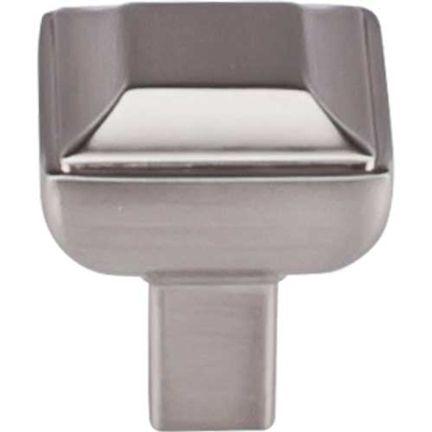 1" Square Podium Knob - Brushed Satin Nickel