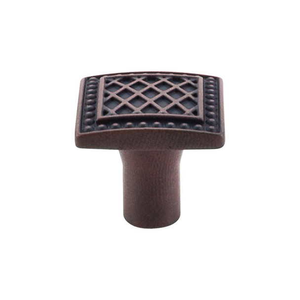 1-1/4" Square Trevi Knob - Patina Rouge