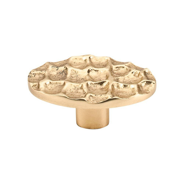 2-5/8" Dia. Cobblestone Oval Knob Large - Brass