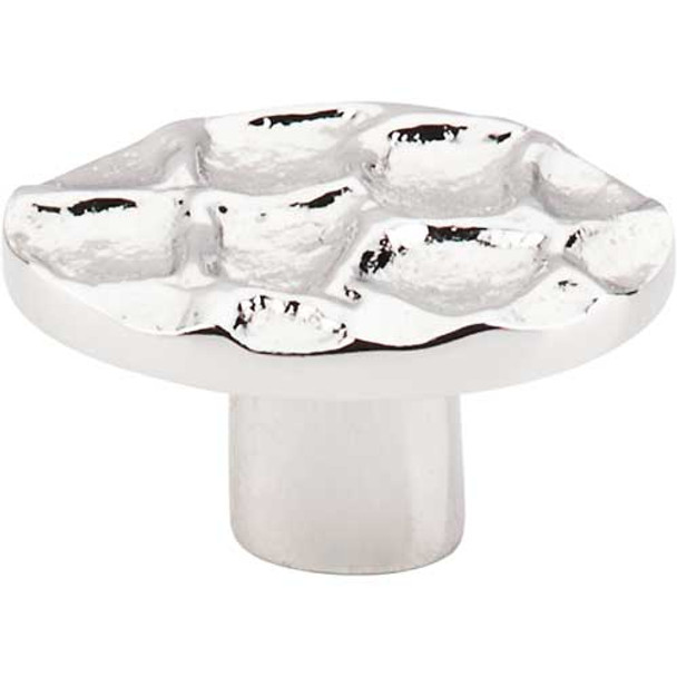 2" Dia. Cobblestone Oval Knob Small - Polished Nickel