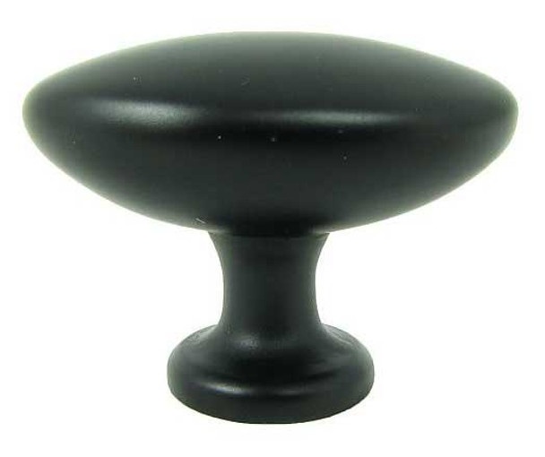 1-1/2" Oval York Knob - Matte Black