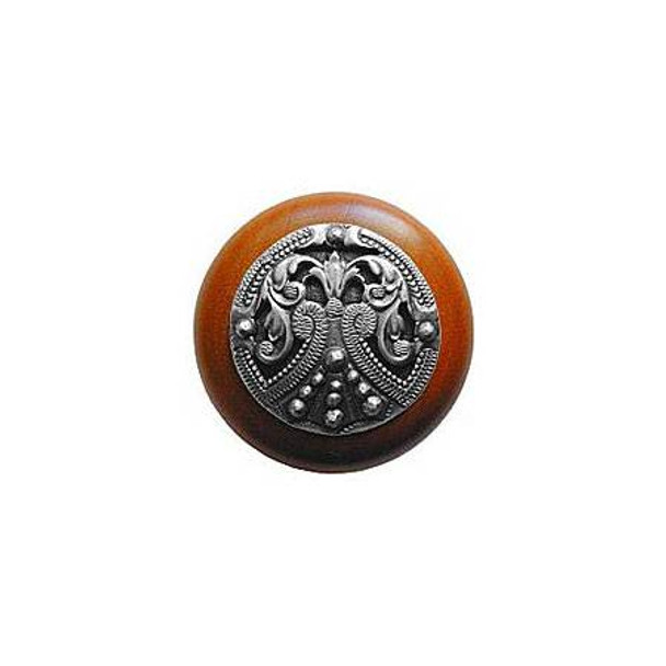 1-1/2" Dia. Regal Crest / Cherry Knob - Antique Pewter