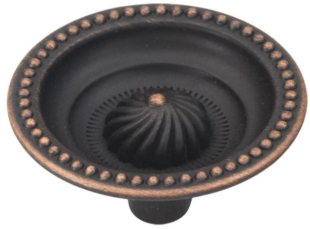1-1/2" Dia. Roma Twist Cabinet Knob - Vintage Bronze