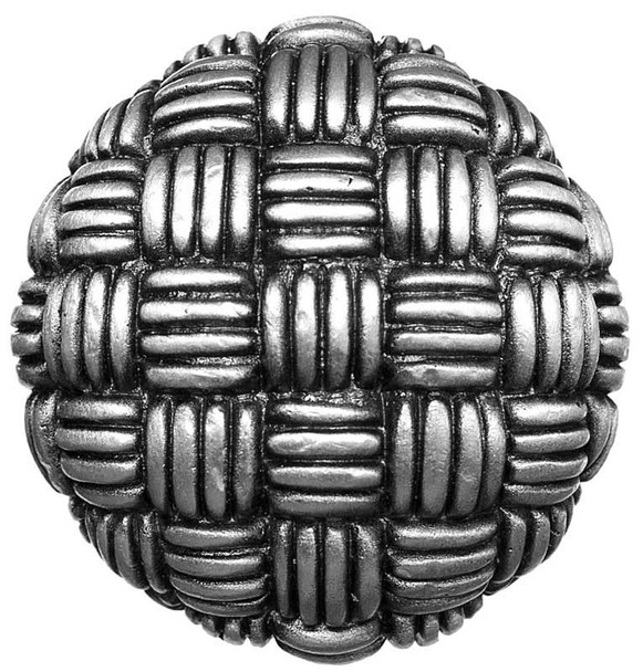 1-1/4" Dia. Textured Woven Strands Knob - Pewter