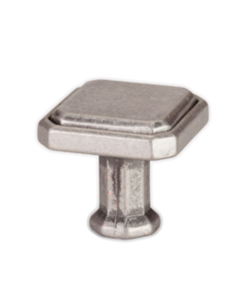 1-3/16" Square Harmony Knob - Weathered Nickel