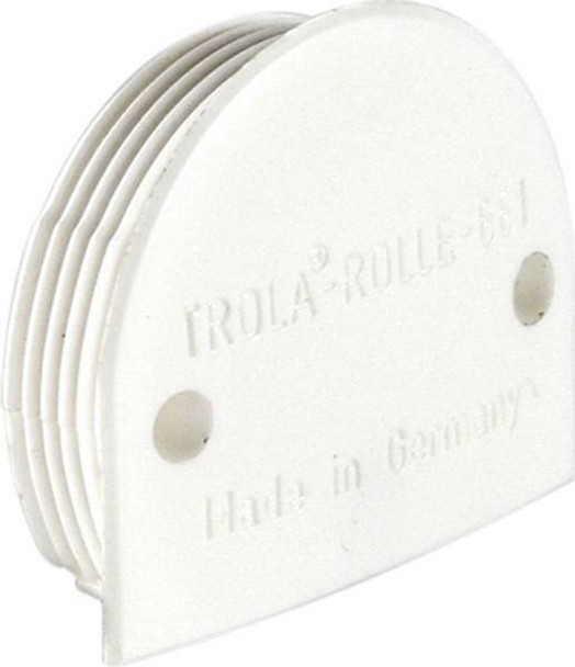 Running Roller, For flush mount track, With nylon roller, press-fit, plastic, white