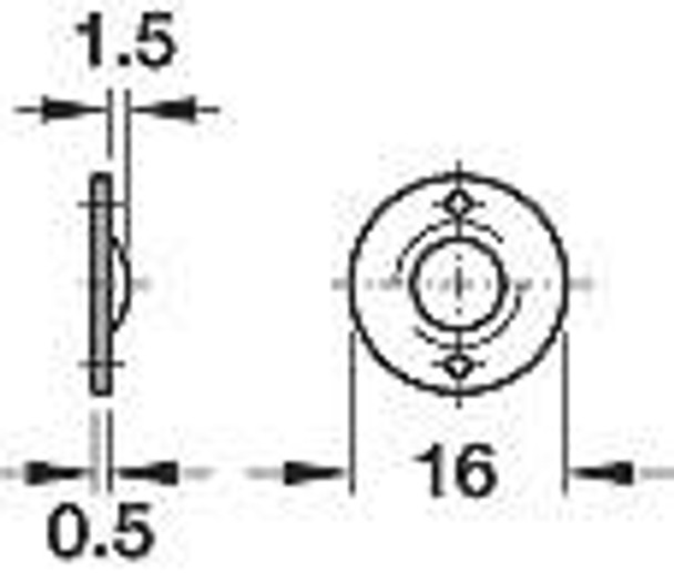 Ball Catch, bright brass, 14mm diameter