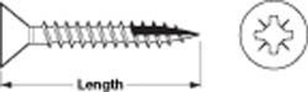 Hospa Screw, steel, nickel-plated, flat countersunk head, 4 x 15mm, #8 x 9/16" - Box of 1000