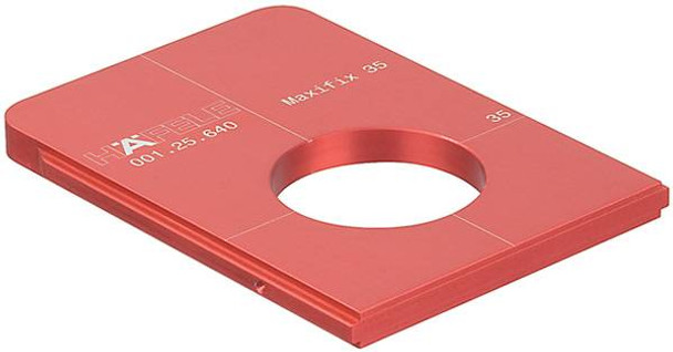 Red Jig, drill guide for Minifix 12/15, anodized aluminum