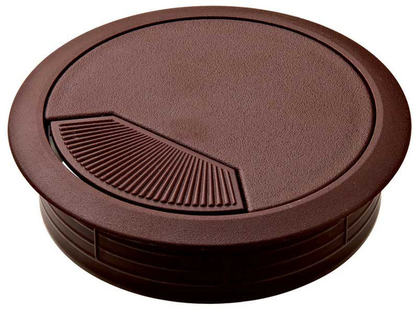 Cable Grommet, two-piece, plastic, brown, 80mm