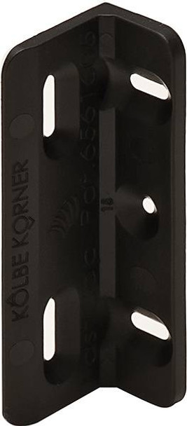 Kolbe Korner, plastic, black, 19 x 51mm, 50 piece package, includes cover caps and screws