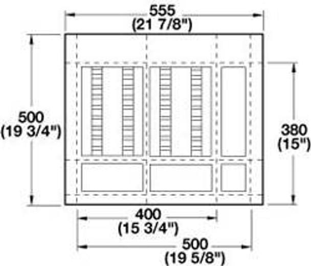 Drawer Insert, plastic, white, 555 x 500 x 28mm