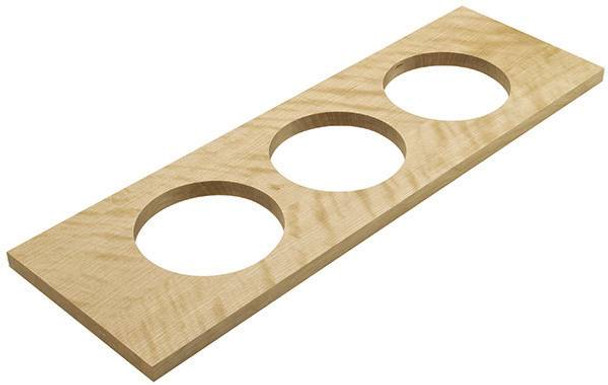 Fineline Container Holder, large, 3 holes, birch, 559 x 180 x 16mm
