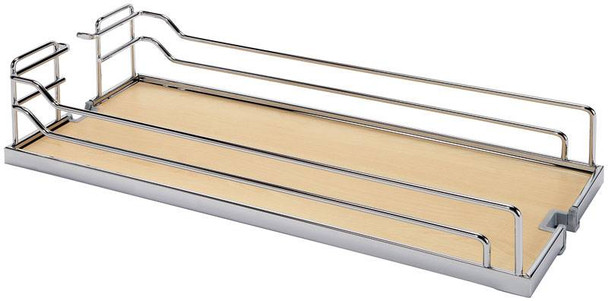 Tray Set, Arena, steel, chrome / maple, 8" x 20 3/8" x 4 1/8" (1 set = 2 trays)